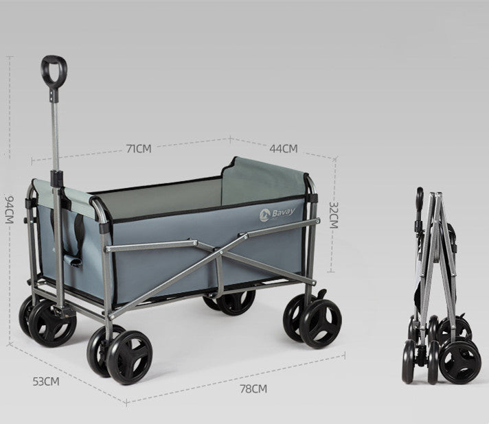 Outdoor Camping Fishing Pull Trailer Storage Trolley