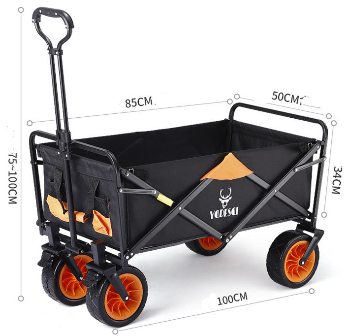 Outdoor Camping Fishing Pull Trailer Storage Trolley