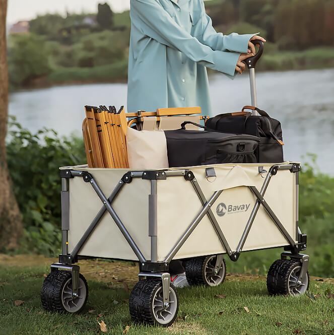 Outdoor Camping Fishing Pull Trailer Storage Trolley